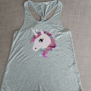 Sequin Unicorn Racerback Tank Top